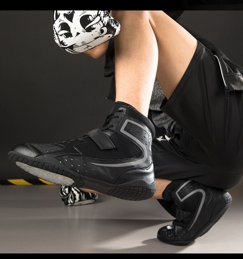 Chaussures unisexes pour couple, chaussures de boxe, chaussures de lutte, antidérapantes, légères, pour entraînement Sanda, chaussures de combat, compétition professionnelle_voghion.com