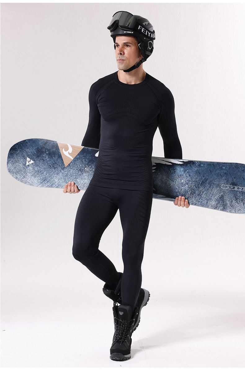 Autumn Winter Polypropylene Quick-Dry Ski Suit Underwear Set For Men Sports Tight-Fitting Moisture-Wicking Compression_voghion.com