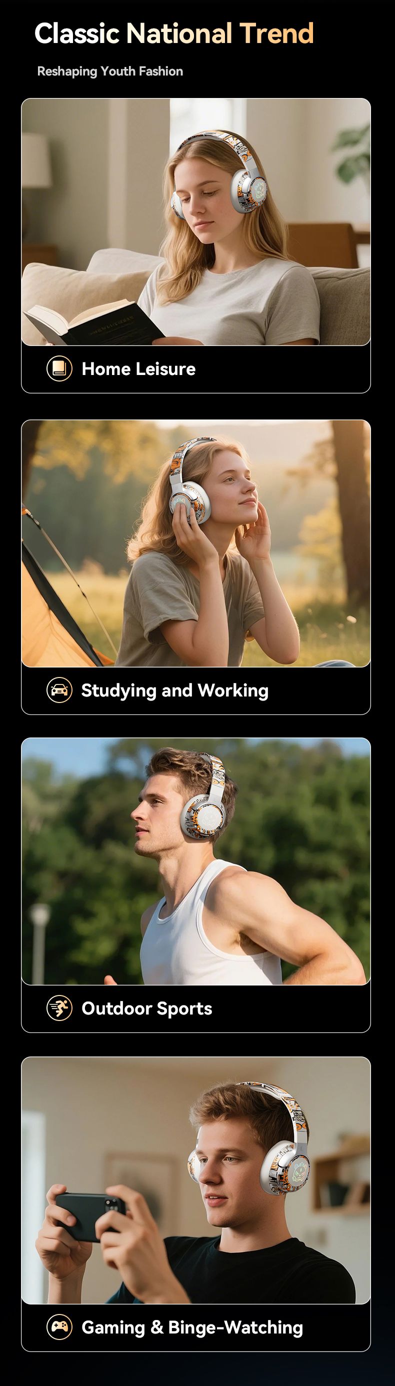 2025 Drahtloser Bluetooth-Kopfhörer Mode-Kopfhörer für Spiele Gaming Lange Akkulaufzeit Headset Mikrofon Musik_voghion.com