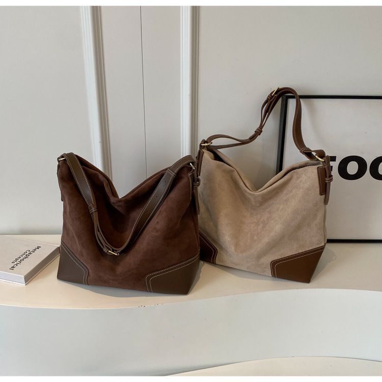 Dames Tote Bag Premium Suede Schoudertas Grote Capaciteit Forensen Emmertas_voghion.com