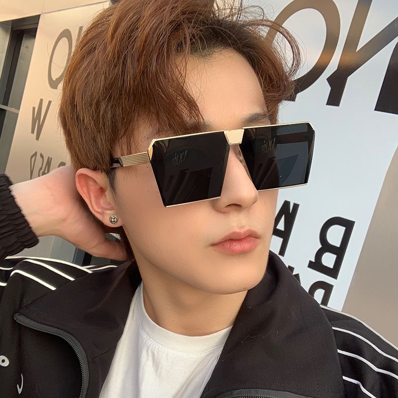 Punk Retro Sunglasses Men's Fashion Box Shows The Face, UV-proof Sunglasses For Small Drivers_voghion.com