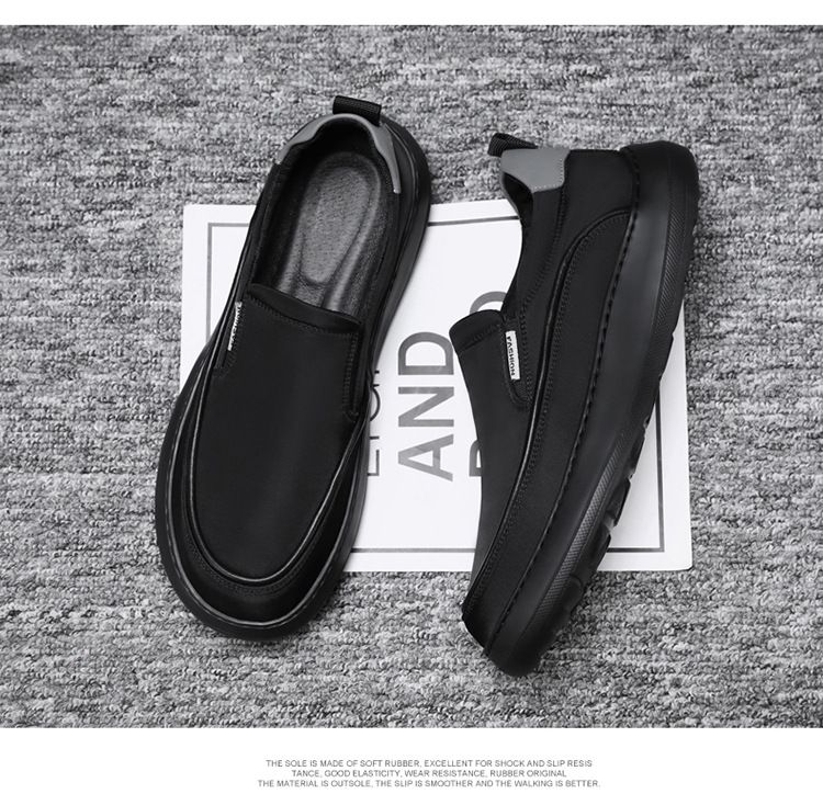 Summer Casual Breathable Cloth Versatile Solid Color Simple Soft Sole Slip-On Trendy Lazy Men's Shoes_voghion.com