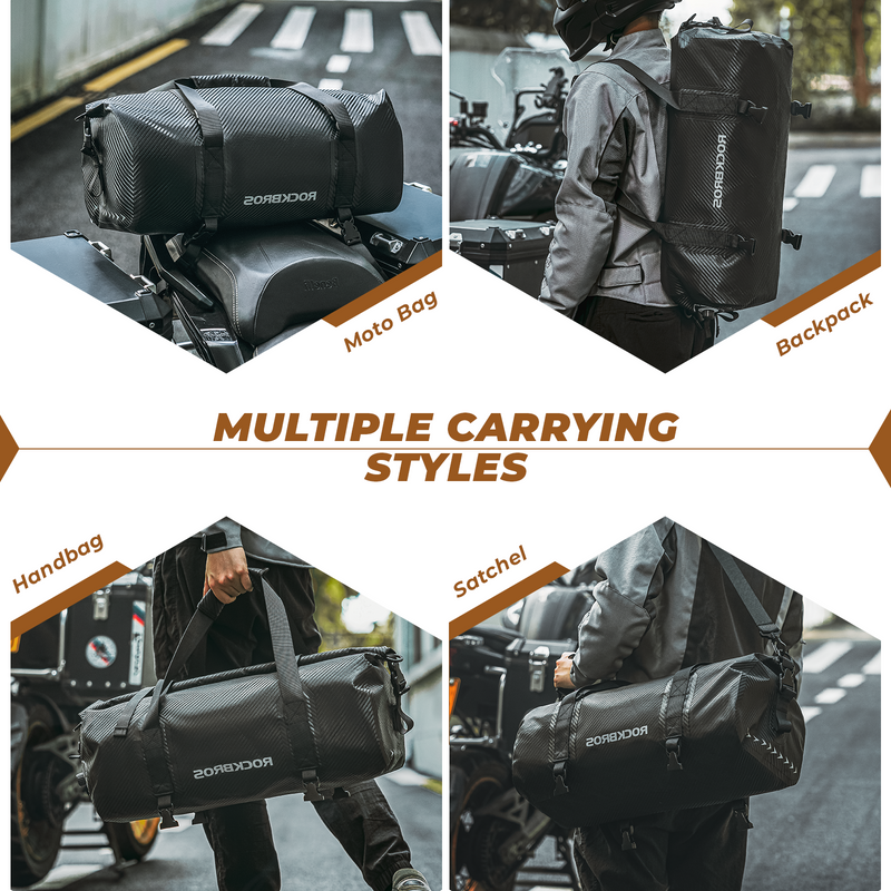ROCKBROS 30L Motocikla Lage Bag, Ūdensizturīgs, Bagāžnieka aizmugure, Melns_voghion.com