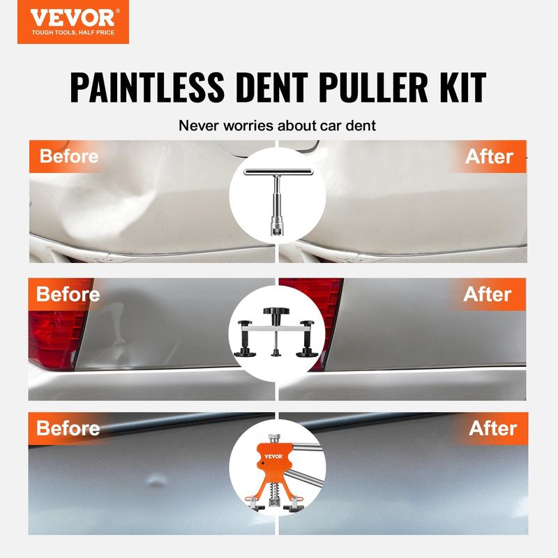 VEVOR Car Body Dent Puller Bridge Lifter Tool Paintless Hail Remover Repair Kit_voghion.com