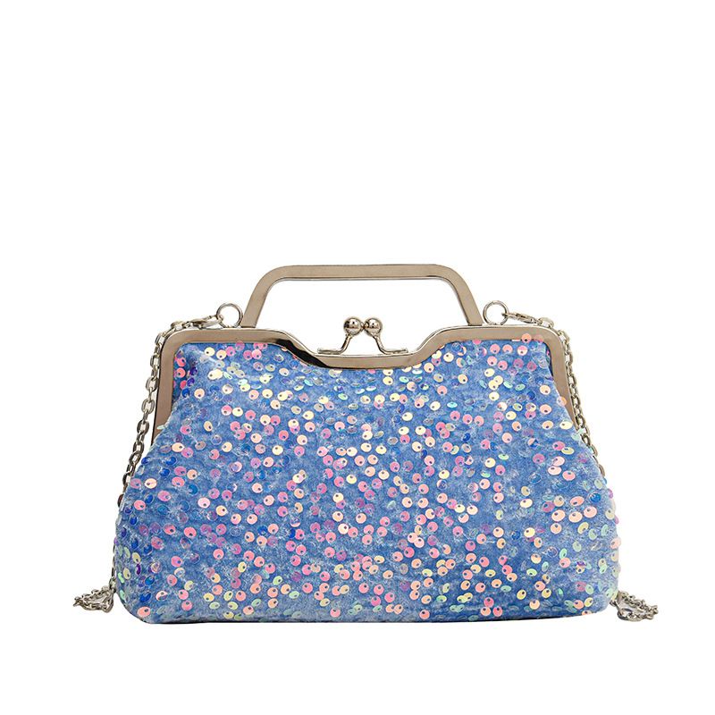 Nuova borsa estiva con paillettes 2025 per donna, squisita borsa da sera di nicchia, tracolla con clip, borsa a conchiglia_voghion.com