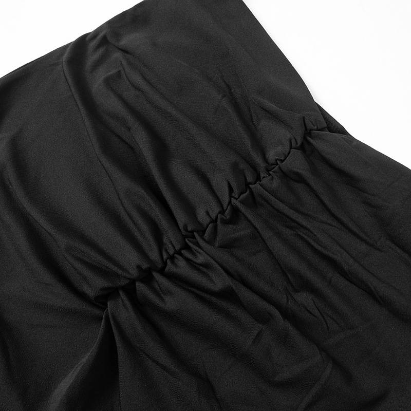 Elegantti valkoinen pitkähihainen 2-osainen hamesarja naisille, klubi- ja juhlamekko, pitkät rypytetyt yhteensopivat setit_voghion.com