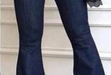 Vêtements pour femmes Pantalon évasé à lacets taille haute avec rehaussement des hanches Pantalon large Jeans pour femmes_voghion.com
