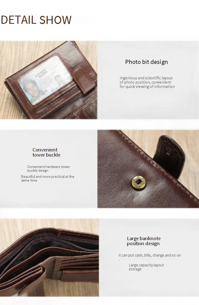 Men's Wallet Wallet First Layer Cowhide High Grade Passport Wallet_voghion.com