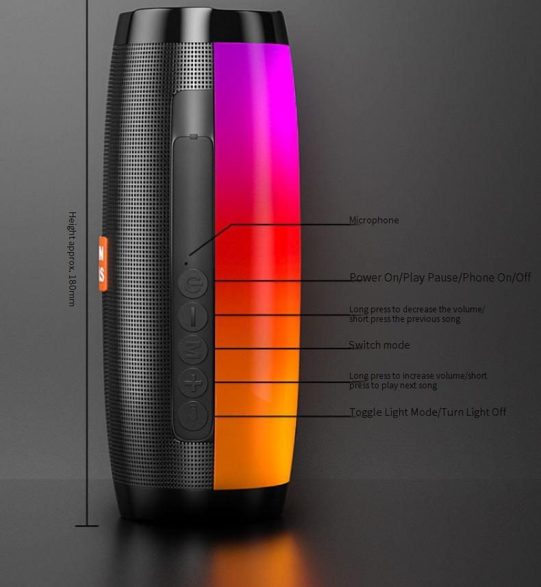 Tragbare Lautsprecher Privates Modell Zu Hause Bunte Lichter Drahtloses Bluetooth Hohe Lautstärke Subwoofer Karte Computer Audio Tragbarer Kleiner Lautsprecher_voghion.com