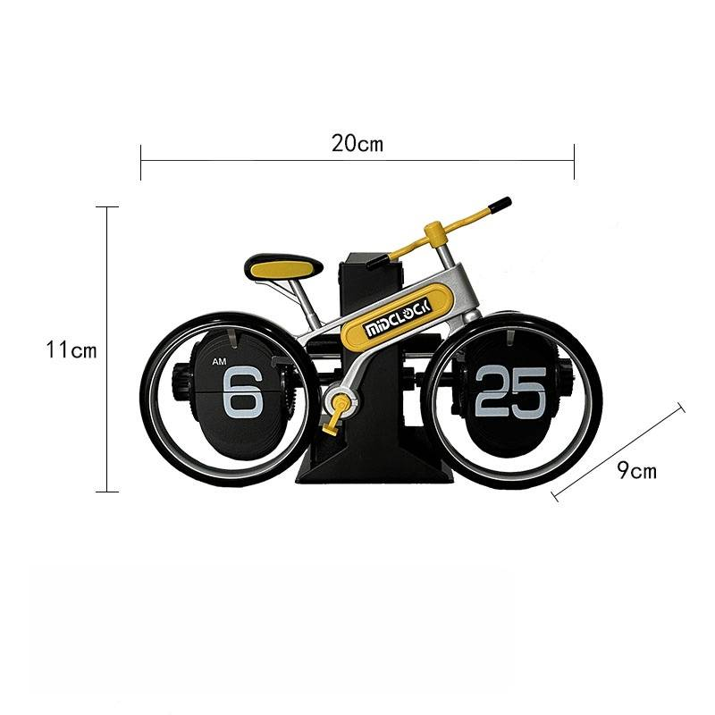 Horloge à bascule 12 heures, lame rotative, mécanique, automatique, créative, tournant les pages, ornement, artisanat, meilleur cadeau, décompression, mini vélo_voghion.com