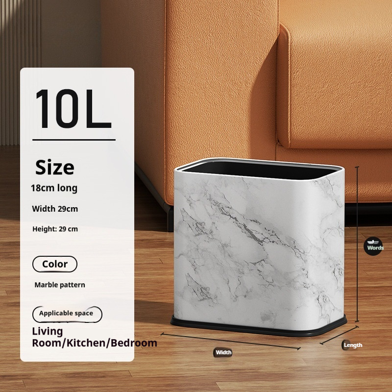 Cestino quadrato in acciaio inossidabile – Capacità 12+ litri per casa e ufficio (resistente agli odori, struttura robusta)_voghion.com