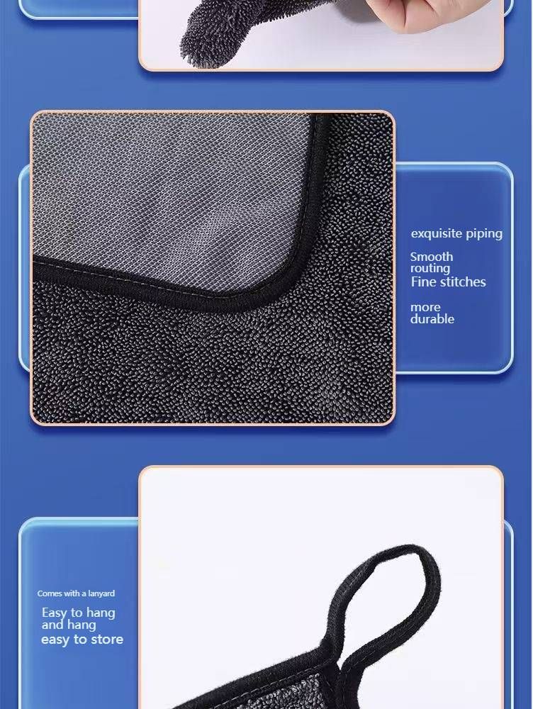 Güçlendirilmiş Kenarlı Premium Emici Mikrofiber Araba Havlusu - Arabalar, Pencereler ve Yüzeyler İçin Hızlı Kuruyan, Tüy Bırakmayan, Çizmeyen Temizlik Bezi_voghion.com