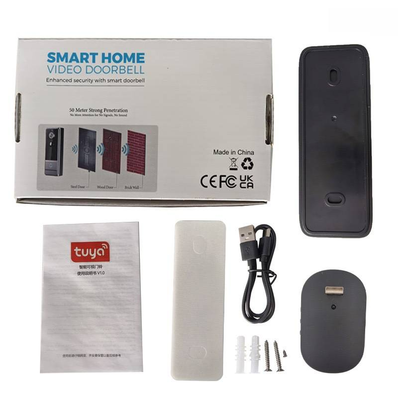 Smart Wireless Video Doorbell With 2-Way Audio, 720P HD Camera, Night Vision & IP65 Waterproof, Battery-Powered, Free Cloud Storage_voghion.com