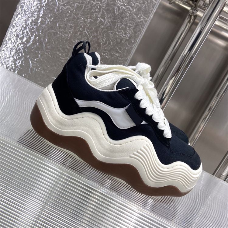 Wave Bread para mujer en primavera de 2024 Nueva moda, cómoda, de altura alta, zapatillas deportivas para parejas con suela gruesa_voghion.com