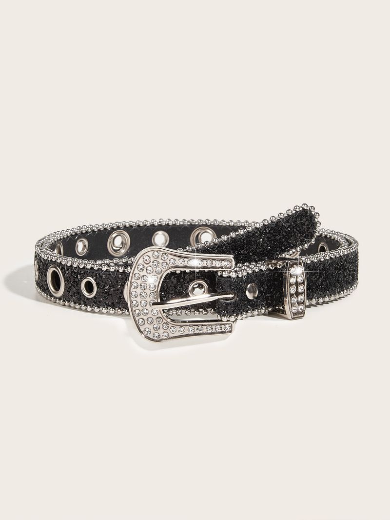 Nouvelle ceinture européenne et américaine pour filles sexy, mode féminine, style tendance et brillant, boucle diamant occidentale Y2K, ceinture large, chaîne de taille_voghion.com
