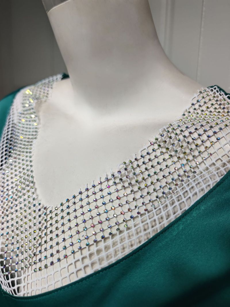 Abito lungo da donna in maglia di diamanti con paillettes in raso per donne musulmane_voghion.com