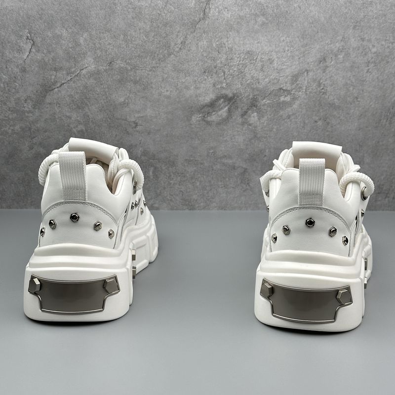 Men's Daddy Shoes Rivet Nichey Men's Shoes Heightened Big Head Thick Bottom Derby Shoes_voghion.com