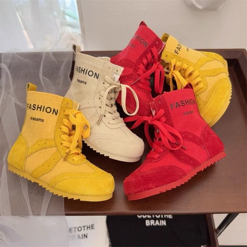 Martin im postapokalyptischen Stil für Mädchen, Herbst, neue dünne kurze Stiefel 2025, atmungsaktive Einzelstiefel, modische Canvas-Stiefel_voghion.com