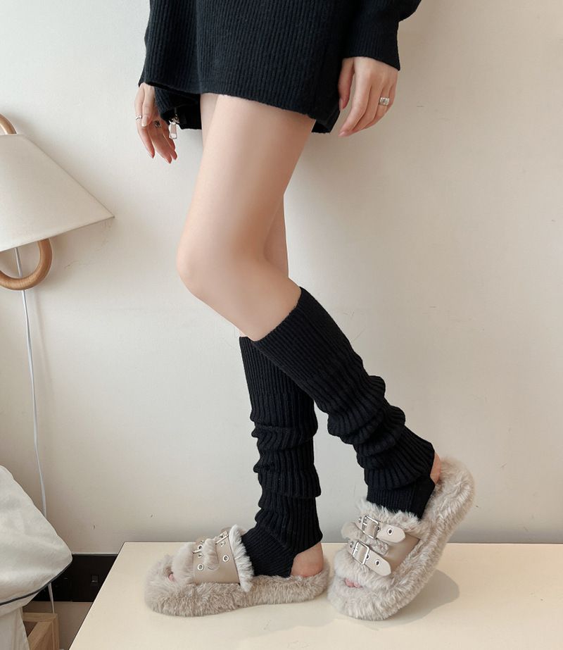 Dicke Fußsocken für Herbst und Winter, Yoga-Beinlinge, einfarbig, warme Fußabdeckung für Damen_voghion.com