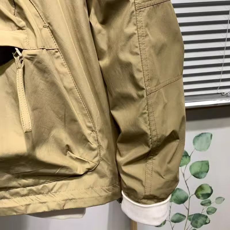 Kapuzenoberteil, lockerer Mantel, Pullover, Reißverschlusstasche, große Tasche, Arbeitskleidung, Frühlingsjacke, lässige Herrenjacke_voghion.com