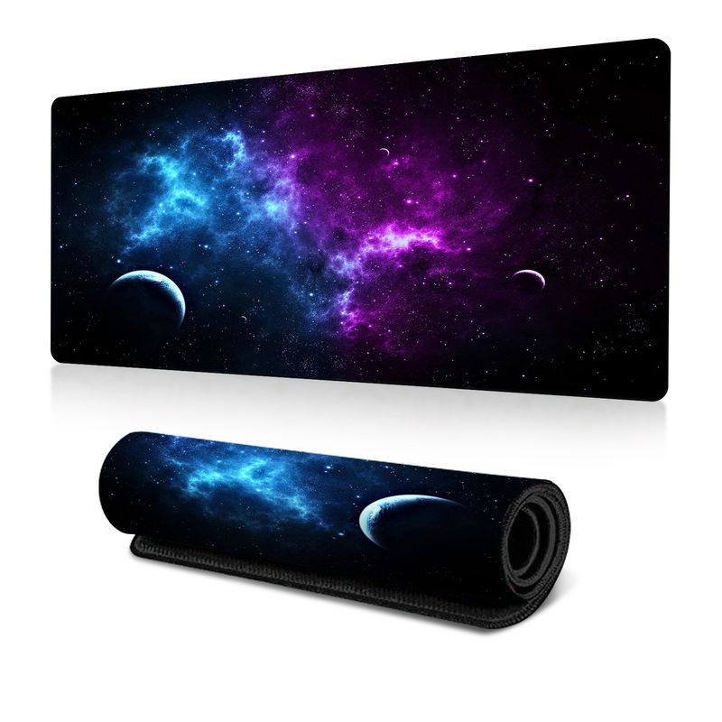 Tappetino per mouse antiscivolo con trasferimento termico, bordo antisporco, oversize, per scrivania da ufficio, con mappa del cielo stellato dell'universo esplosivo_voghion.com