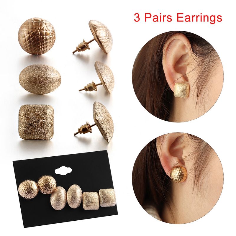 Boucles d'oreilles rondes pour femme Carnation, 3 paires/set._voghion.com