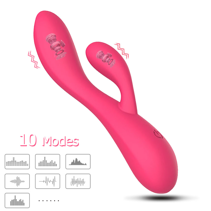 Leistungsstarker G-Punkt-Kaninchenvibrator für weibliche Klitoris, Nippel, Dual-Stimulator, Massagegerät, 2-in-1-Dildo, Sexspielzeug, Shop für Erwachsene_voghion.com