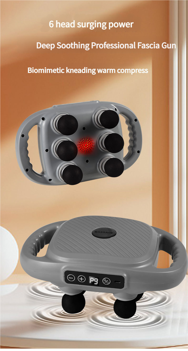 Professional Grade Six-Head Fascia For Muscle Relaxation, Wireless Charging, High-Frequency Vibration, Back And Foot_voghion.com