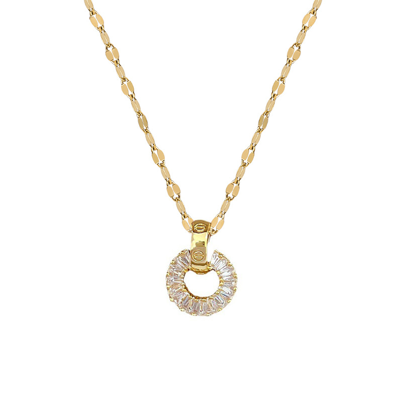 Sieraden Sets Koreaanse Mode Zoete Elegante Strass Hanger Ketting voor Vrouwen Zirocn Eenvoudige Collares Para Mujer_voghion.com