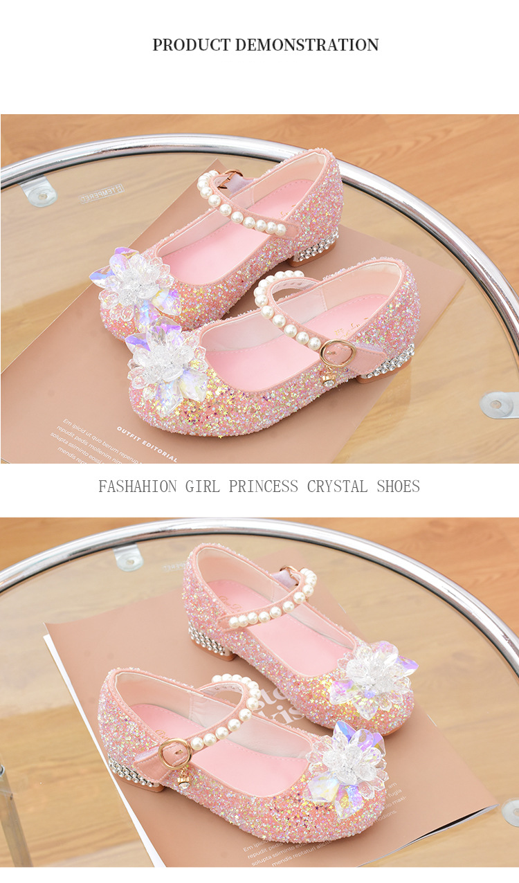 Mädchen Prinzessin schuhe Kinder Kleine mädchen High heels Helle diamant perle kristall_voghion.com