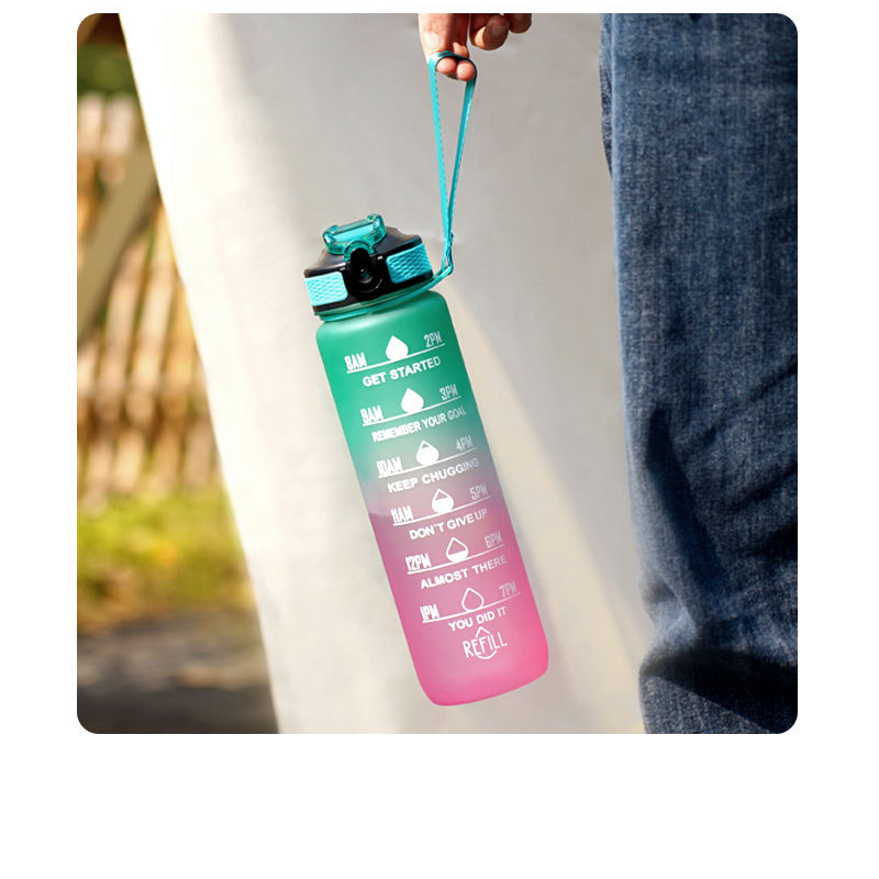 Taza de agua con gradiente, taza espacial de gran capacidad de 1 l, taza con pajita y cuerda, taza de agua para deportes al aire libre_voghion.com