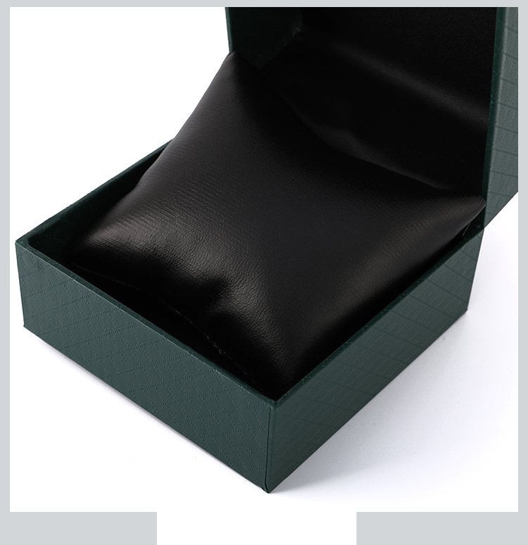 Boîte de rangement pour montres, couvercle rabattable, boîte décorative en papier imprimée en relief de couleur unie pour bijoux et bracelets_voghion.com
