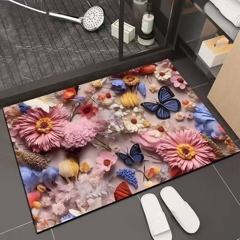 Licht Luxe Drie Dimensionale Bloemen Antislip Waterabsorberend Snel Drogend Diatomeeën Modder Vloermat Toilet Vuilafstotend Slijtvast_voghion.com
