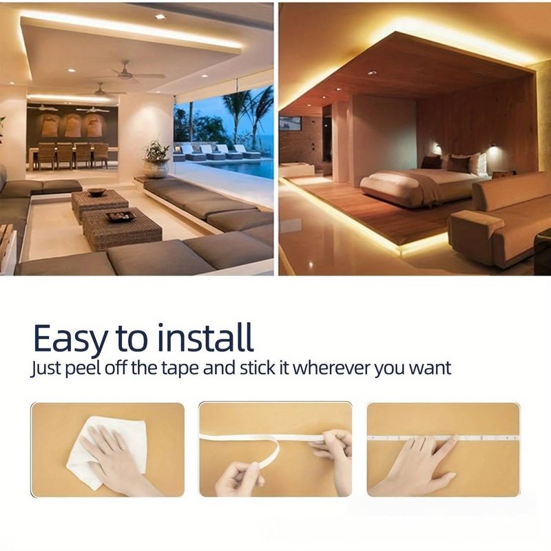 Tira de luces LED USB de 5 V, 2835 de alto brillo, flexible, para decoración del hogar (blanco cálido/blanco frío, no regulable)_voghion.com