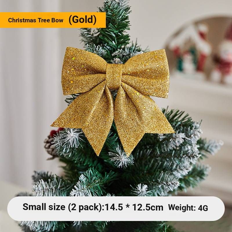 Elegant Christmas Bow Decorations – Premium Fabric Tree & Wall Hangings For Festive Home & Store Displays (White/Pink/Red/Gold/Silver/Champagne)_voghion.com