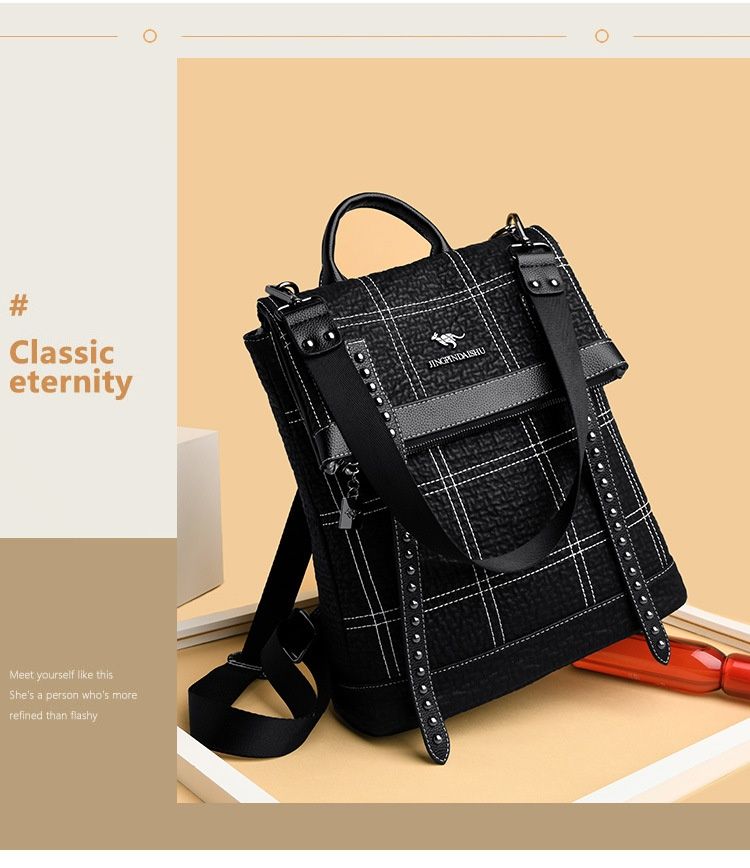 Mochila de piel de vaca con bordado de cuero genuino, nueva edición coreana, versátil, para mujer, con uno o dos hombros_voghion.com