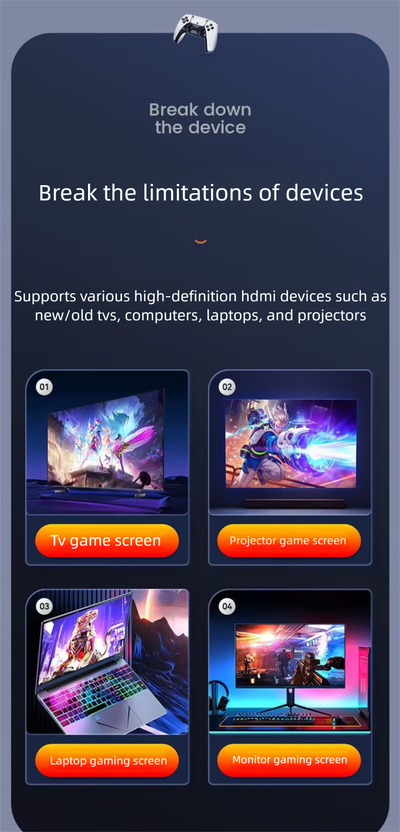 M8Pro HD TV Spielkonsole HDMI Home Wireless Dual Joystick Controller PS1 Arcade Maschine_voghion.com