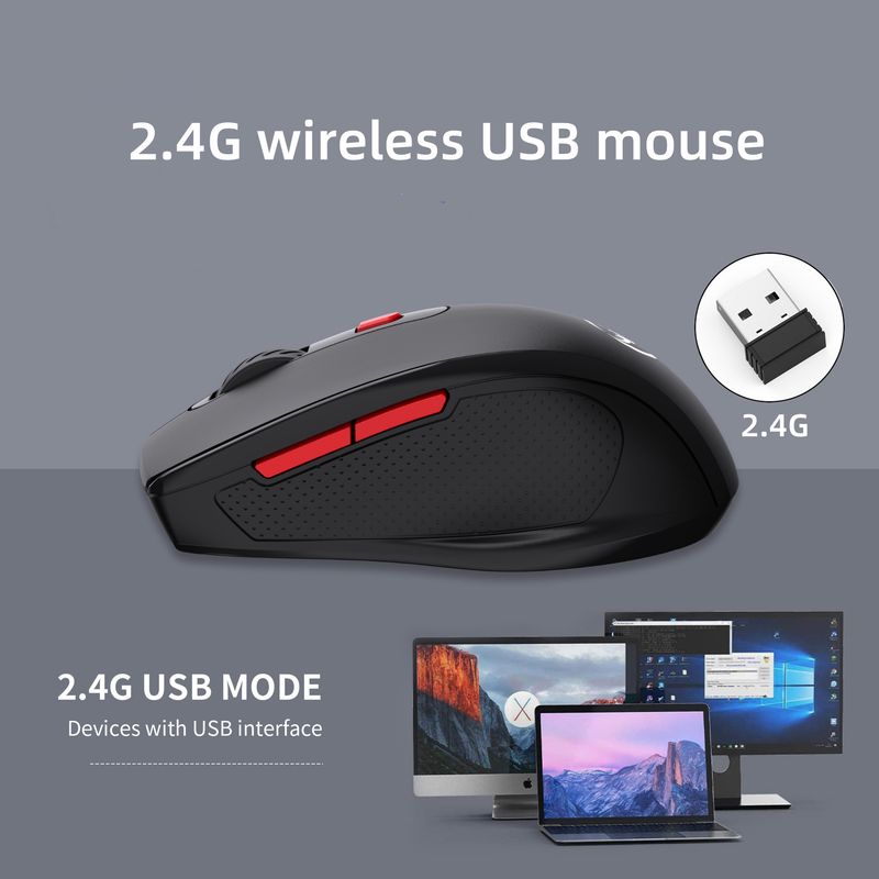Nova 2.4G brezžična zvočna pisarniška miška s 6 gumbi, ergonomski oprijem_voghion.com