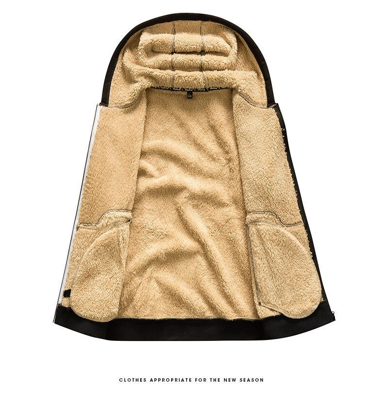 Herrenbekleidung Herren Fleece-Kapuzenpullover - Warme Winterjacke mit Reißverschluss (10 Farben, S-XXXL) Modetrends_voghion.com