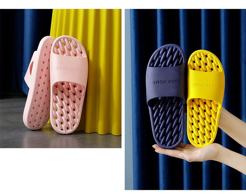 Unisex Breathable Massage Slippers – Anti-Slip PVC Slides With Drainage Holes For Couples (6 Colors, Arch Support, Odor-Resistant)_voghion.com
