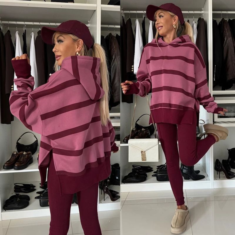 Conjunto feminino de 2 peças, moletom com capuz, blusa e calça, conjunto de moletom, calça, roupa esportiva para corrida, primavera, Y2K, streetwear_voghion.com
