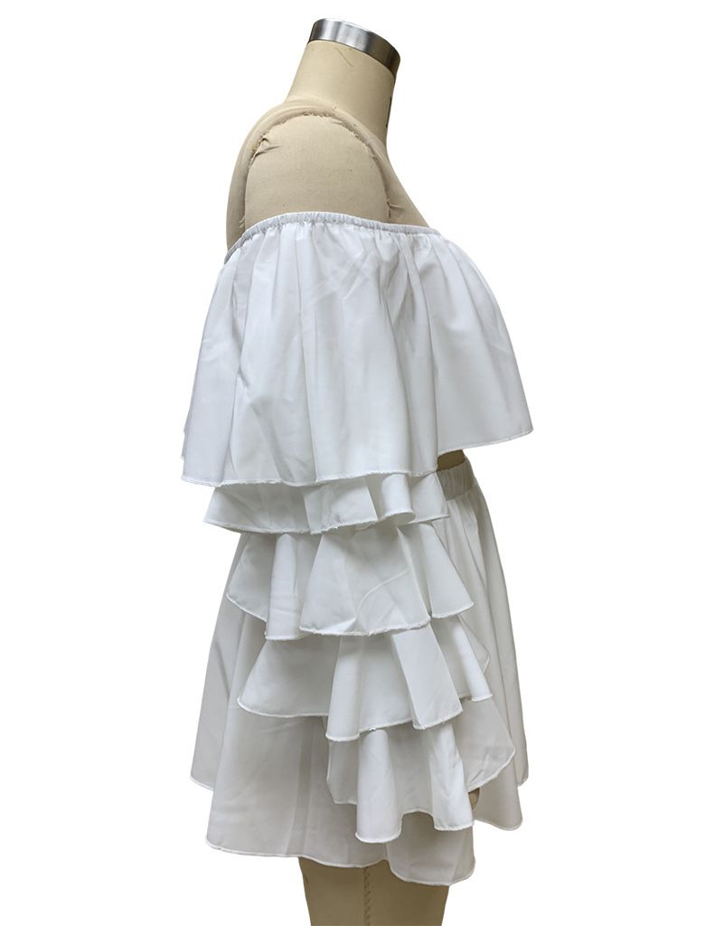 Mode sexy top minirok met ruches, tweedelige set_voghion.com