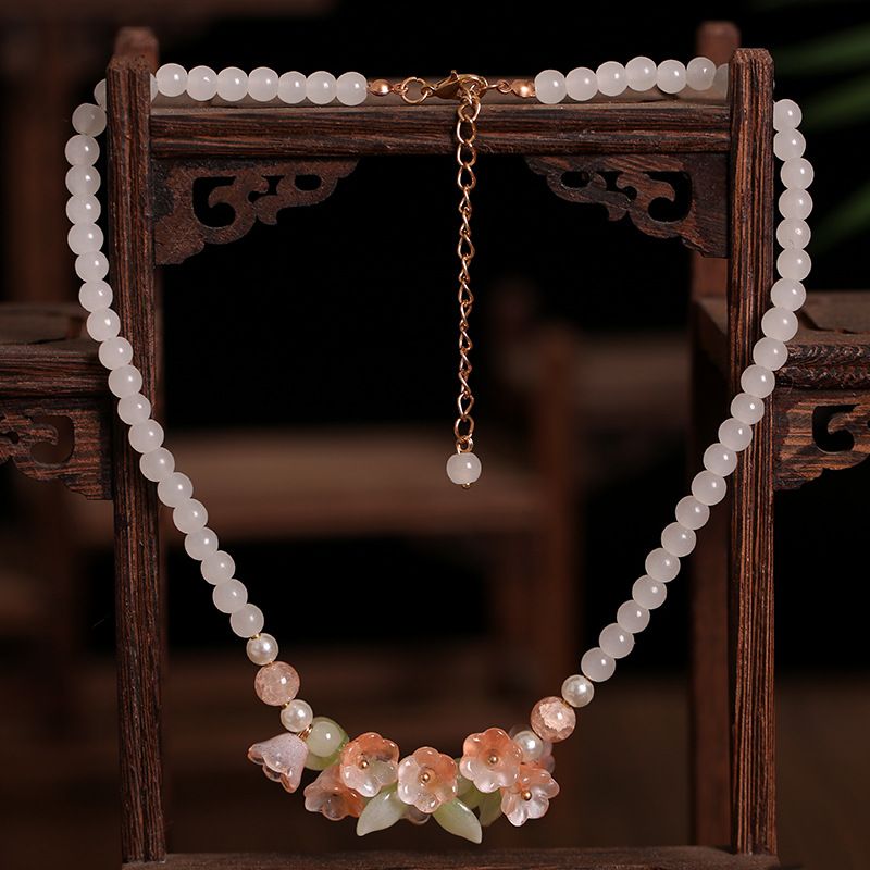 Accessori Hanfu, collana corta e morbida, semplice, per bambini, collare Yingluo, stile Tang, costume antico, gioielli da collo color cuoio_voghion.com