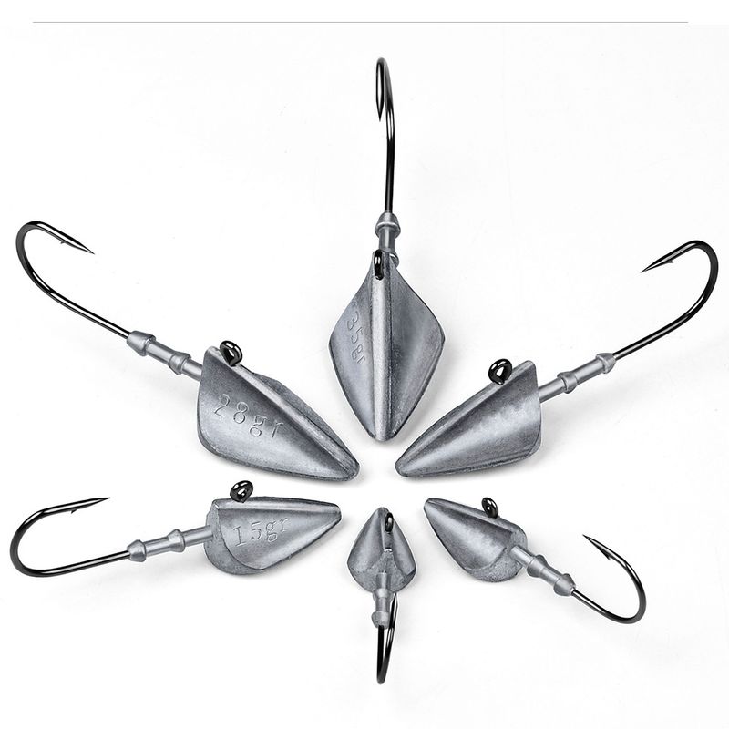 Long Casting Lure Anti-Hooking Original Color Fish Lead Head 7g-35g Soft Worm Weighted Root Fishing Hook_voghion.com