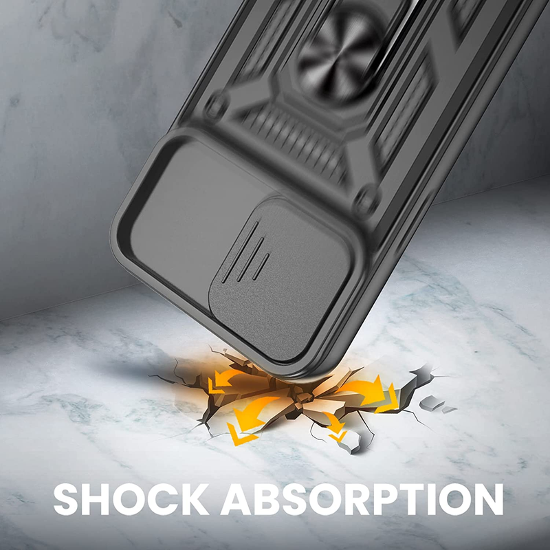 Funda deslizante para iPhone 14 13 12 11 Pro Max Mini SE 2020 XR XS Max X XS 8 Plus Anillo Soporte Armadura Anillo Protección Cámara Pho_voghion.com