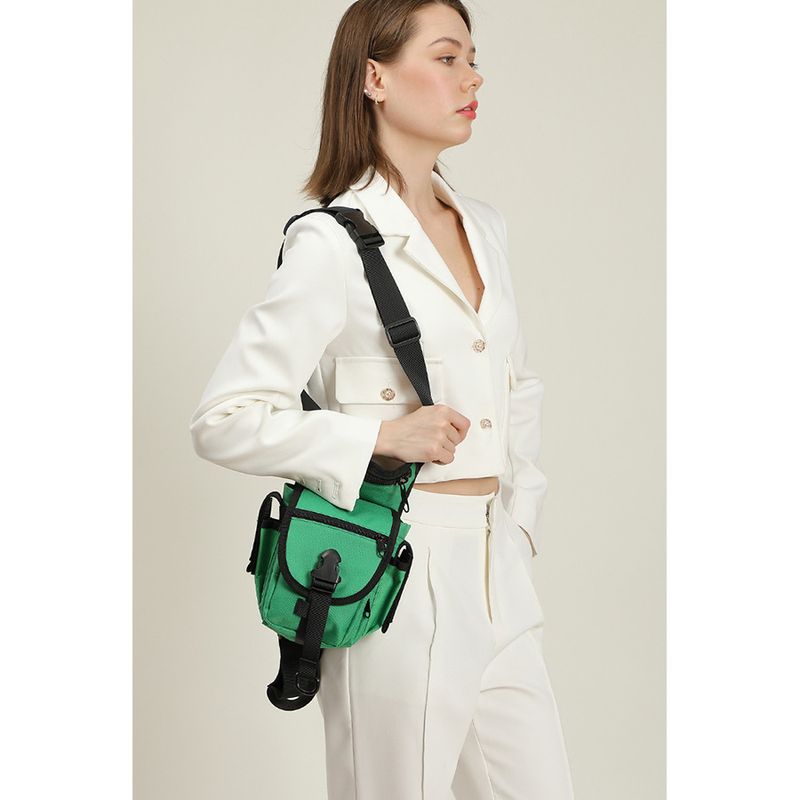 Dammemodesch Tailletasch - Grouss Kapazitéit Crossbody Broschttasch mat verstellbarem Riemen, einfarweg villfälteg Sling Portemonnaie_voghion.com
