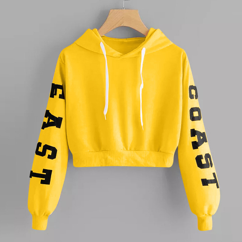 Womens Letts Crop Hoodie Sweatshirt Pullov Tops Teenag Girls Veet Long Sleeve Cropped Sweatshirts Sudadas De_voghion.com