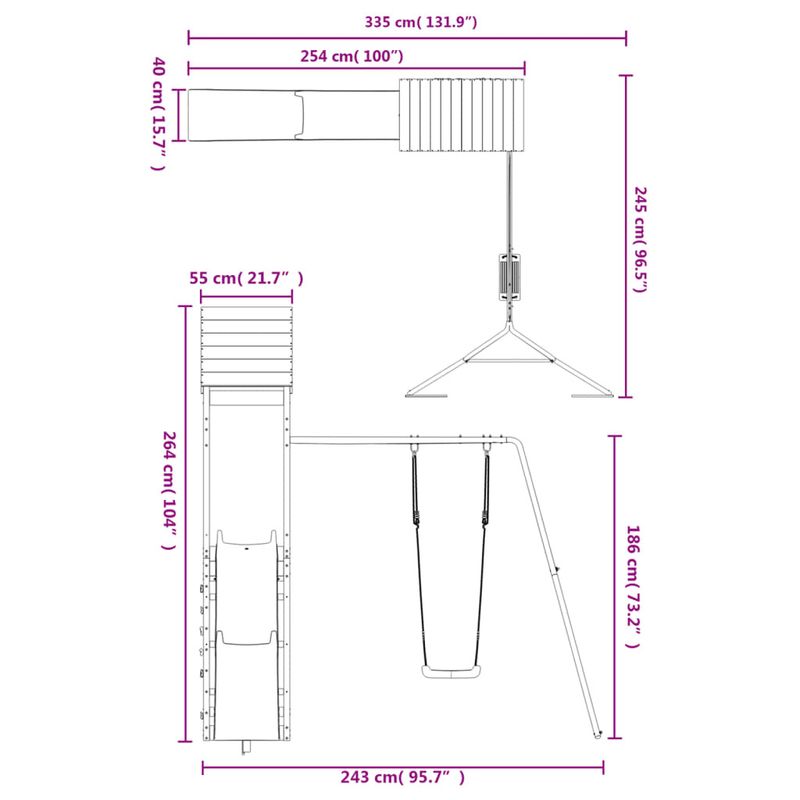 Outdoor Playset Solid Wood Douglas_voghion.com
