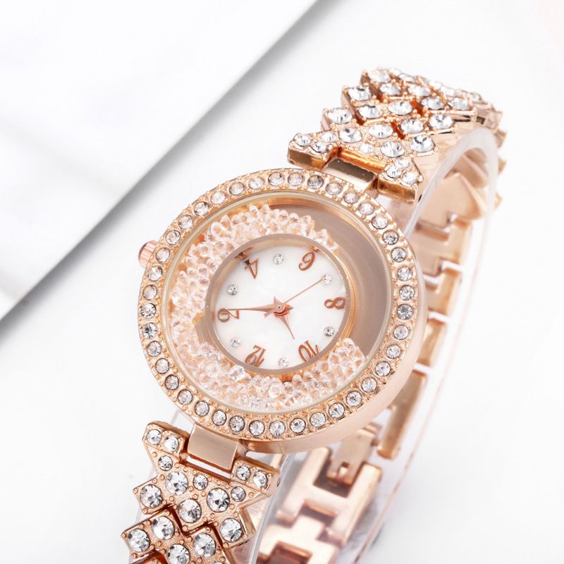 New High-Value Diamond-Studded Women's Watch With Rhinestones And Rolling Sand For Female Students Bracelet Wristwatch_voghion.com