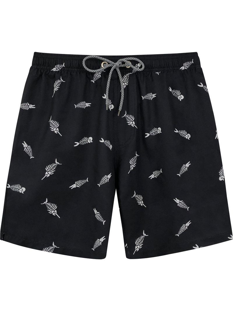 Lockere, Surf-bedruckte Vierviertel-Strandshorts für Herren in Übergröße mit Innenfutter_voghion.com